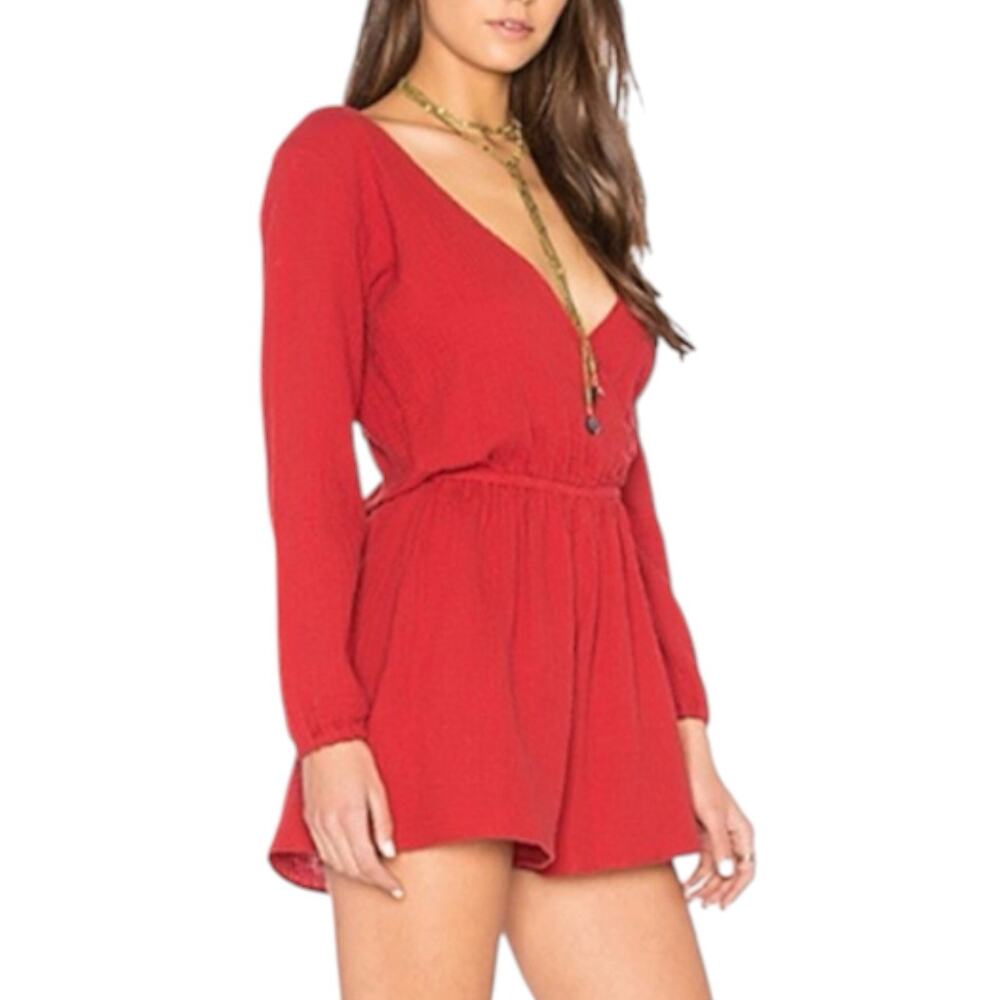 NWT The Fifth Label Sweet Disposition Playsuit Brick Red Size Small